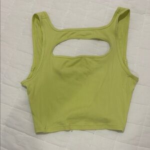 Lululemon Athletica Lime Green Sleeveless Crop Tank Top